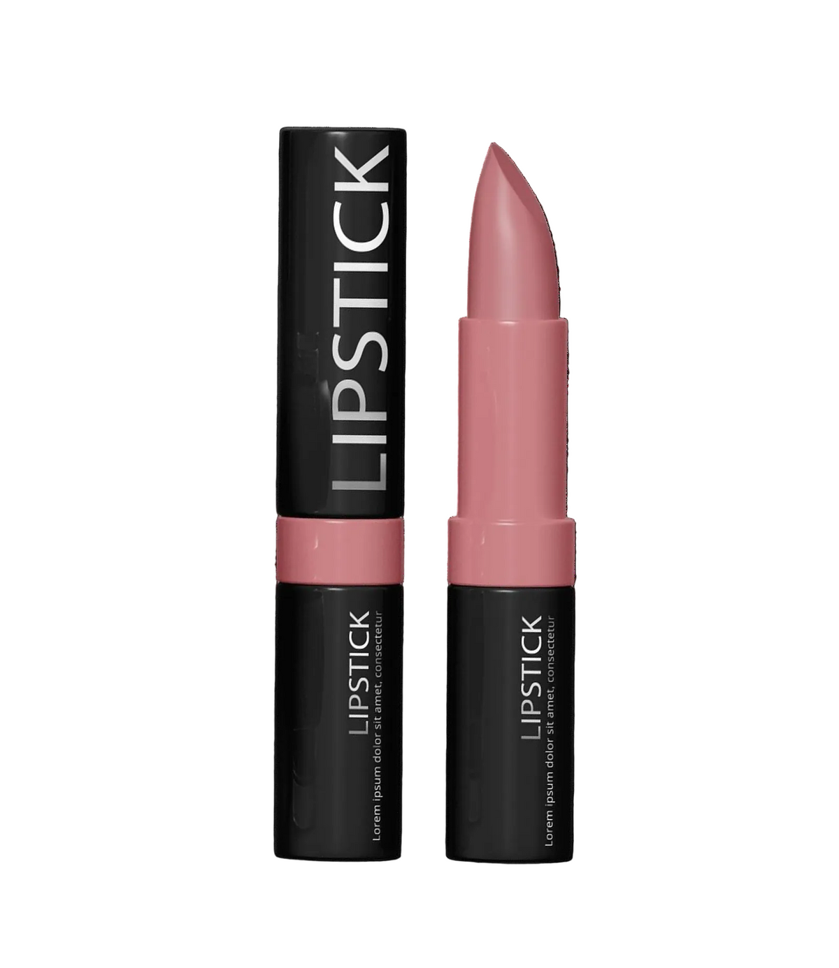 Nude Blush Matte Lipstick open pink bullet in black case