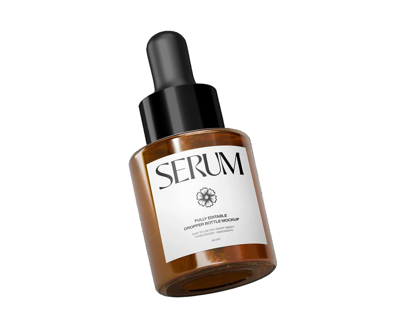 Luxury amber glass dropper serum bottle